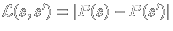 ${\cal{L}}(s,s') = \vert P(s)-P(s')\vert$