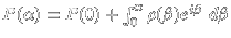 $P(\alpha)= P(0)+\int_0^{\alpha}\rho(\beta)e^{i \beta}\;d\beta$