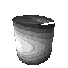 Zylindrical
phase space of pendulum foliated by energy leaves