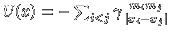 $U(x) = - \sum_{i < j} \gamma \frac{m_i m_j}{\vert x_i-x_j\vert}$